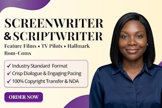 write your feature screenplay, movie script, or hallmark romcom
