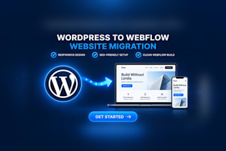 migrate wordpress website to webflow with responsive design and seo setup