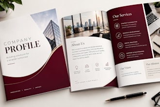 design a professional company profile in canva