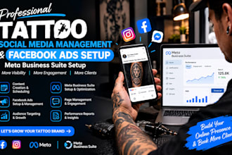 tattoo social media management facebook ads setup, meta business suite setup