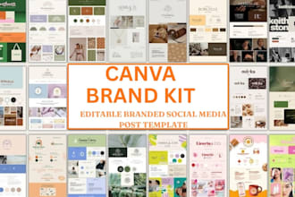design canva brand kit, branded business social media post, scheduling content
