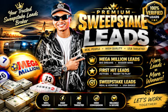 give hot converting USA sweeps leads, mega millions leads, senior old lead, lead
