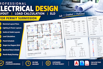 do electrical layout load calculation and sld panel for permit approval