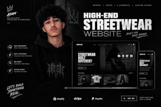 design a stunning custom streetwear clothing and boutique website