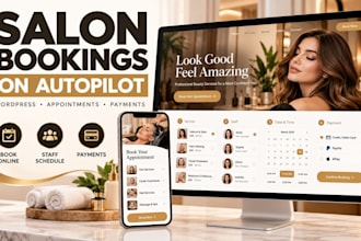 build wordpress salon booking website spa appointment online scheduling, payment