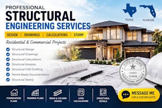 do structural design drawings calculations and structural stamp texas florida