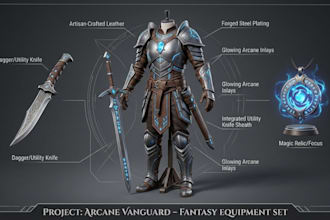 create weapon design knife 3d sword cosplay armor magic items fantasy equipment