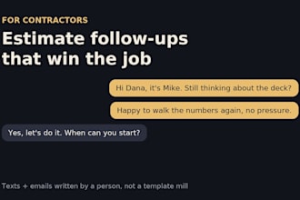 write estimate follow up texts and emails for your contracting business