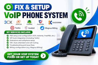 fix 3cx asterisk freepbx fusionpbx kazoopbx voip twilio issabel magnus billing