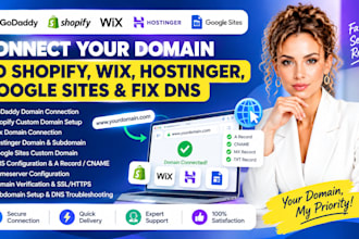 connect godaddy domain to shopify, hostinger, wix, google sites and fix dns