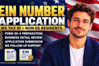 get ein number, ein application and tax id for US llc non US residents