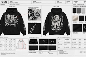 fashion designer streetwear tech pack clothing tech pack fashion tech pack