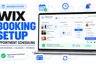 setup wix booking website, wix online booking, wix calendar and payments
