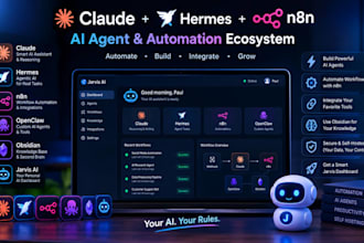 claude hermes n8n ai agent n8n automation obsidian openclaw jarvis ai dashboard