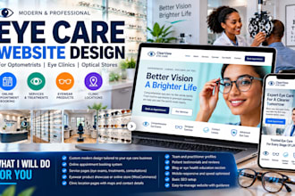 design a professional eye care, optometry and eyewear website