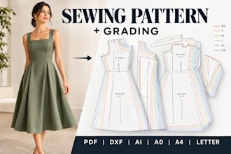 make sewing patterns and grading for dresses and garments