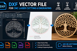 create dxf vector files for cnc laser cutting and engraving cutting machines