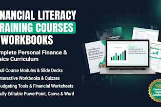 create financial literacy training courses, basics guides, workbooks and kits