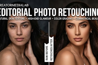 color grade and retouch your glamour photo shoot