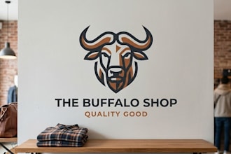 make modern buffalo logo for your shop