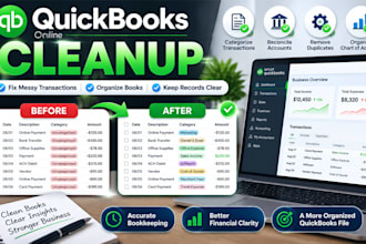 clean up quickbooks online transactions and fix messy bookkeeping