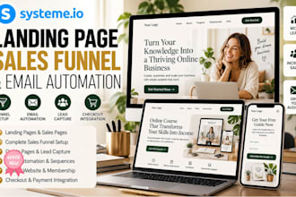 do systeme io sales funnel landing page email automation online course website