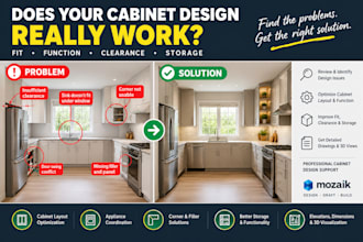review and optimize kitchen cabinet layout for fit and function in mozaik, 2020