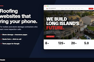 design a roofing website, roofer website or roofing contractor landing page