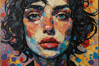draw a stylized portrait, disco elysium art painting