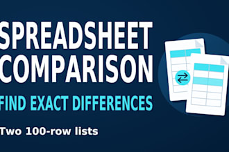 compare two 100 row spreadsheets and report exact differences