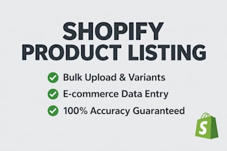 do shopify product listing and ecommerce data entry