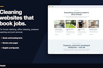 create a cleaning business website, pressure washing or junk removal website