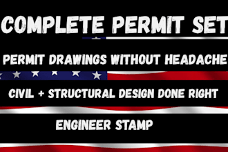 do city permit drawings set as usa engineer for civil structural design drawings