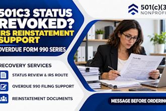 reinstate your revoked 501c3 and file overdue form 990 series returns