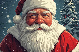 create a cute and creative santa claus character