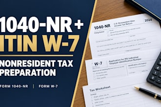 prepare 1040nr and itin w7 for nonresident taxpayers