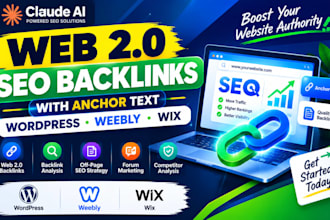 create web 2 0 seo backlinks with ancthor text on wordpress weebly wix claude ai