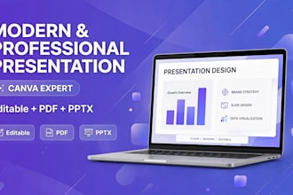 design a modern and professional presentation in canva