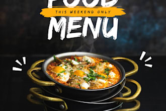 design food social media post and menu banner