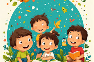 create custom children book art and character illustrations
