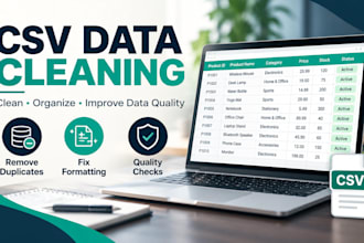clean CSV files, remove duplicates and fix data errors