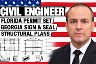 civil engineer florida permit set, georgia sign and seal, structural plans