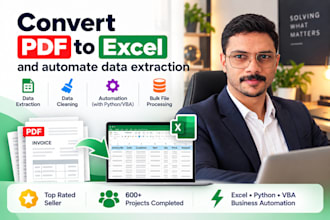 convert PDF to excel and automate data extraction