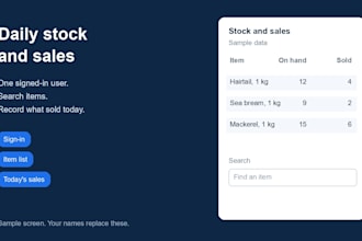 build an inventory and daily sales tracker