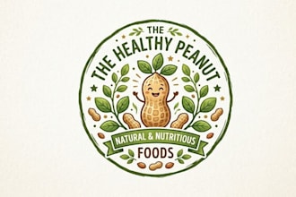 create a healthy peanut logo for foods