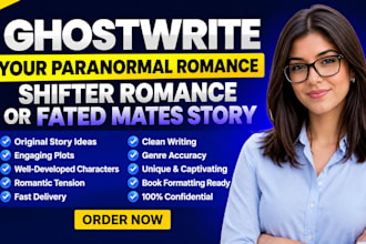 ghostwrite your paranormal romance shifter romance or fated mates story