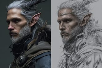 paint a character illustration in a fantasy world