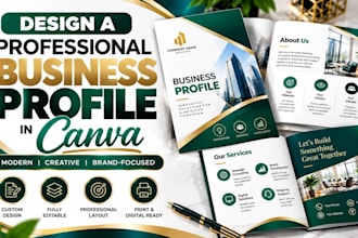 design a professional business profile in canva