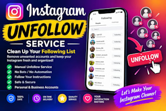 unfollow, remove fake followers, and delete posts on instagram