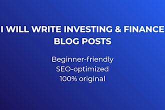 write beginner investing and finance blog posts